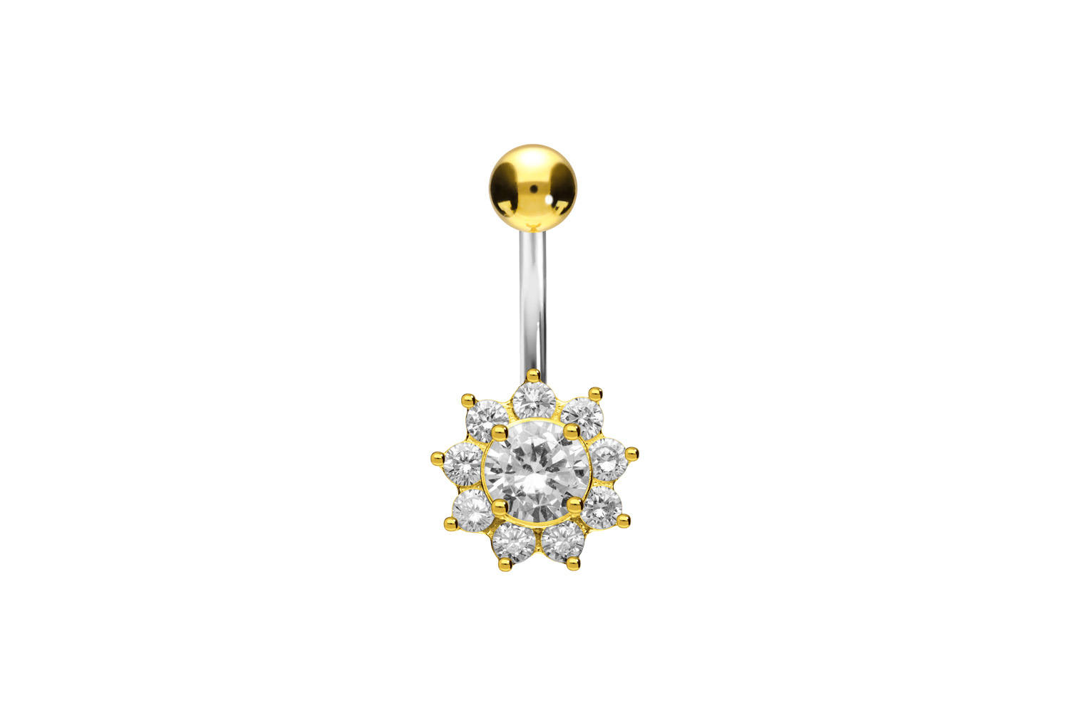 Titan Bananabell mit 925er Silber-Design KRISTALLBLUME