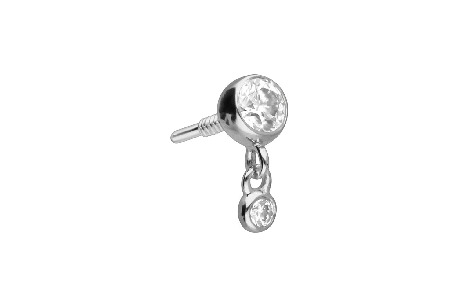 14 carat gold screw-in attachment with external thread 2 MOISSANITES