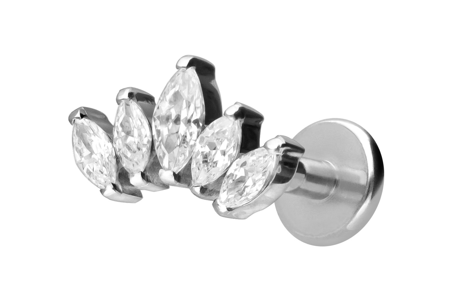 Titan Labret mit Innengewinde LOTUSBLÜTE
