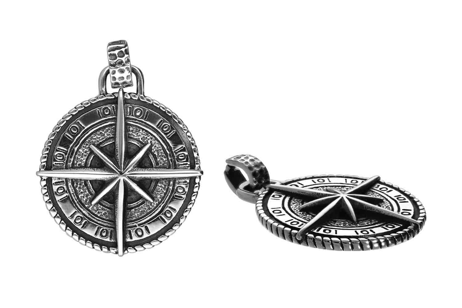 Surgical steel pendant COMPASS