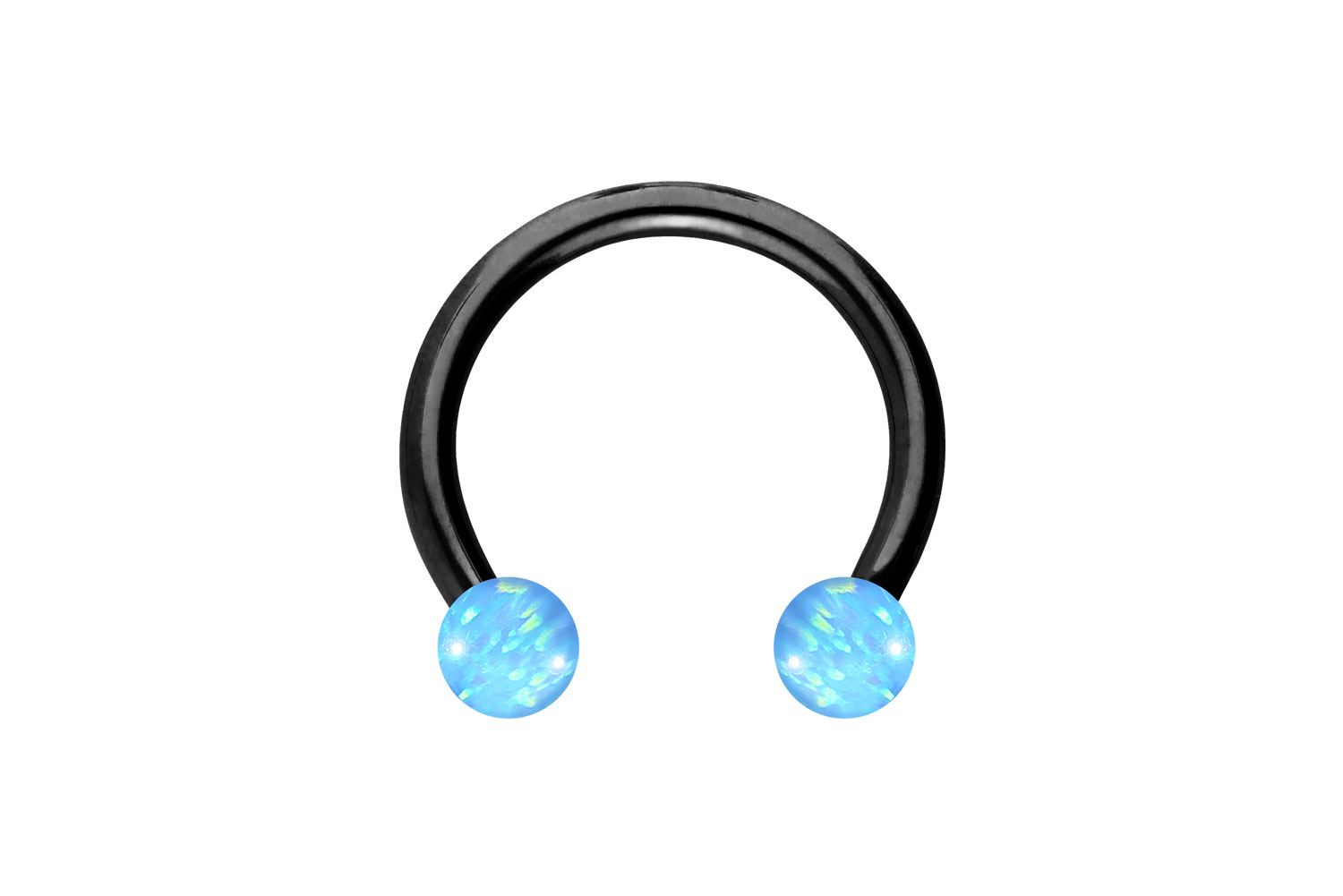 Chirurgenstahl Hufeisenring SYNTHETISCHE OPALE