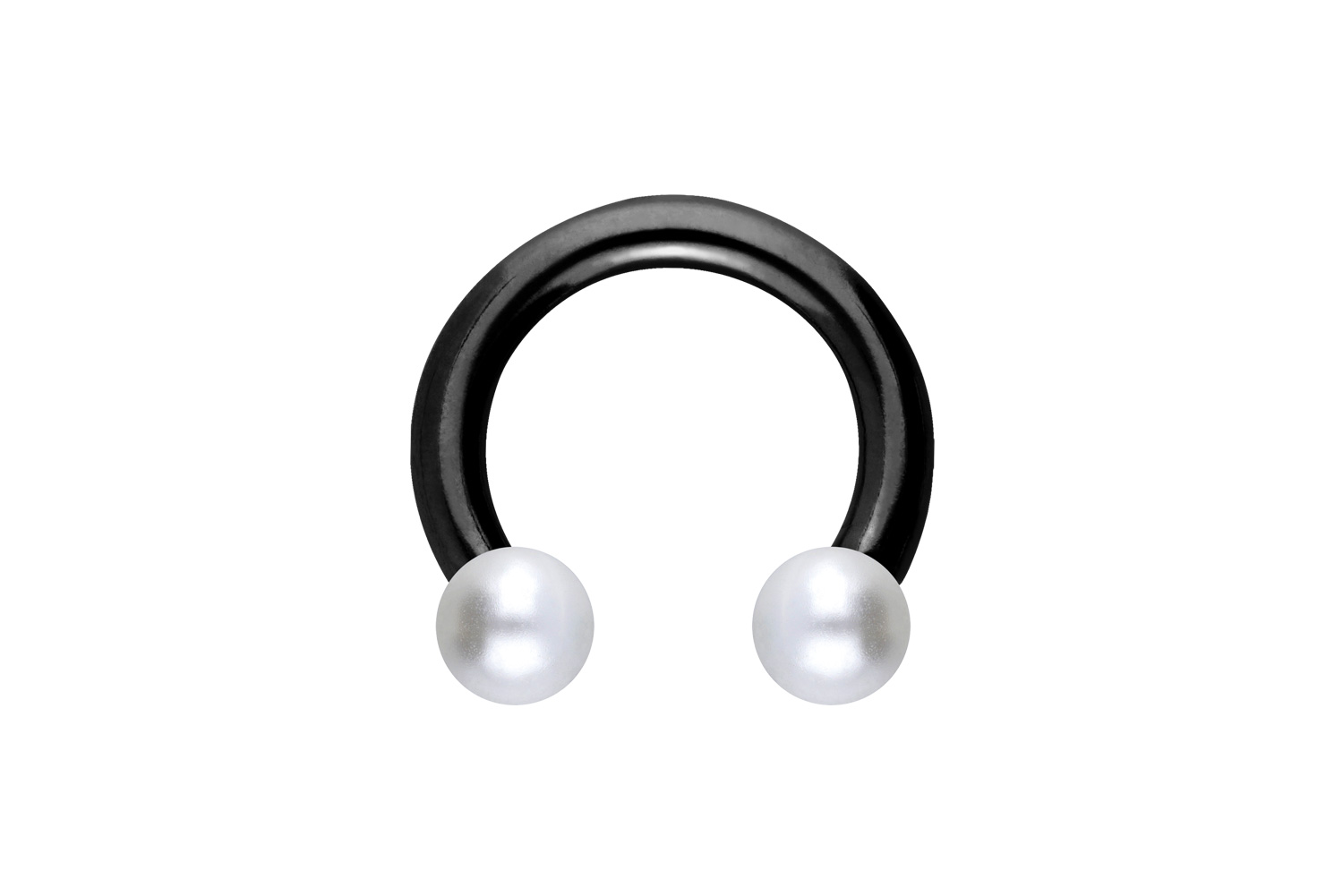 Titanium circular barbell SYNTHETIC PEARLS