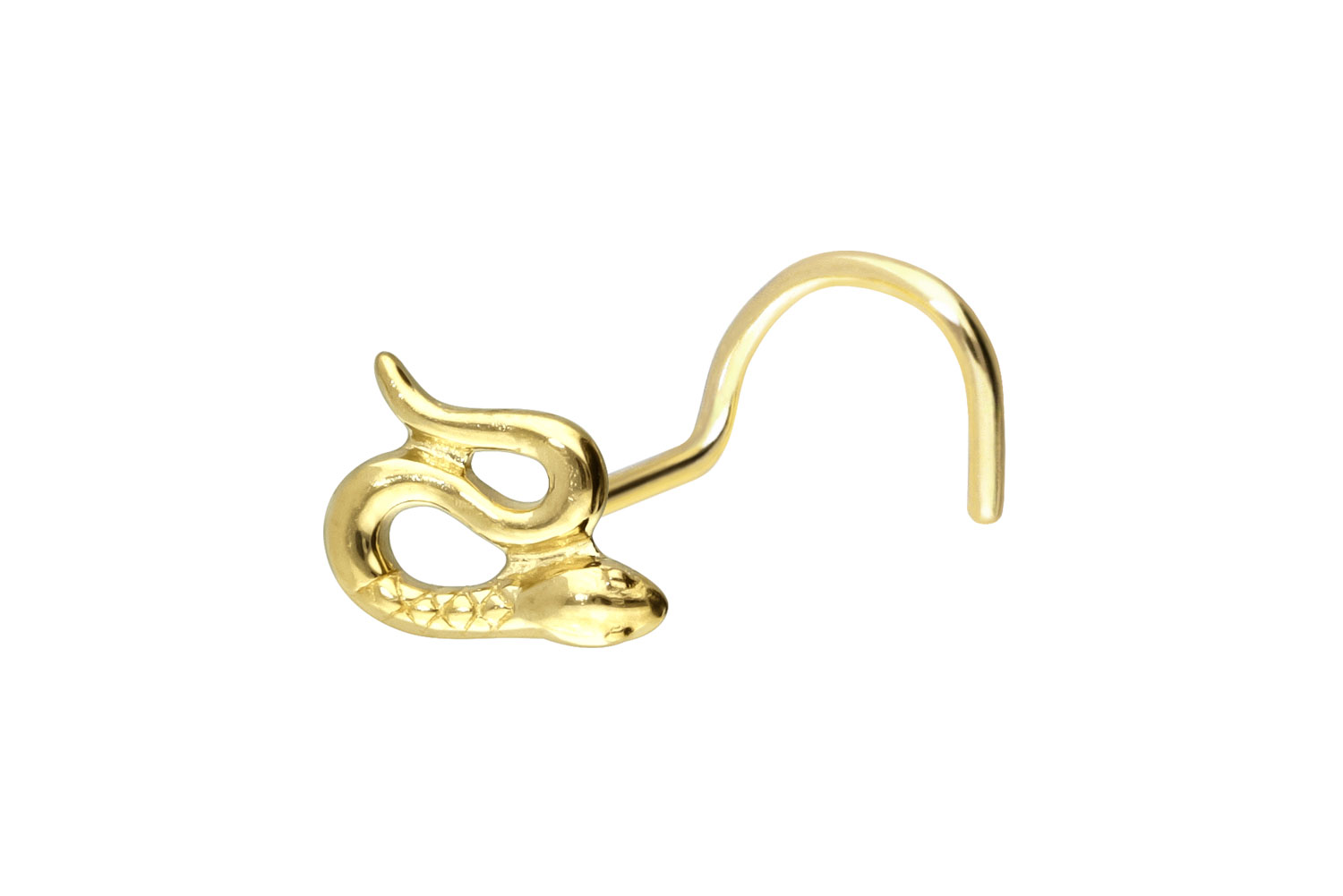 14/18 carat gold nose stud spiral SNAKE
