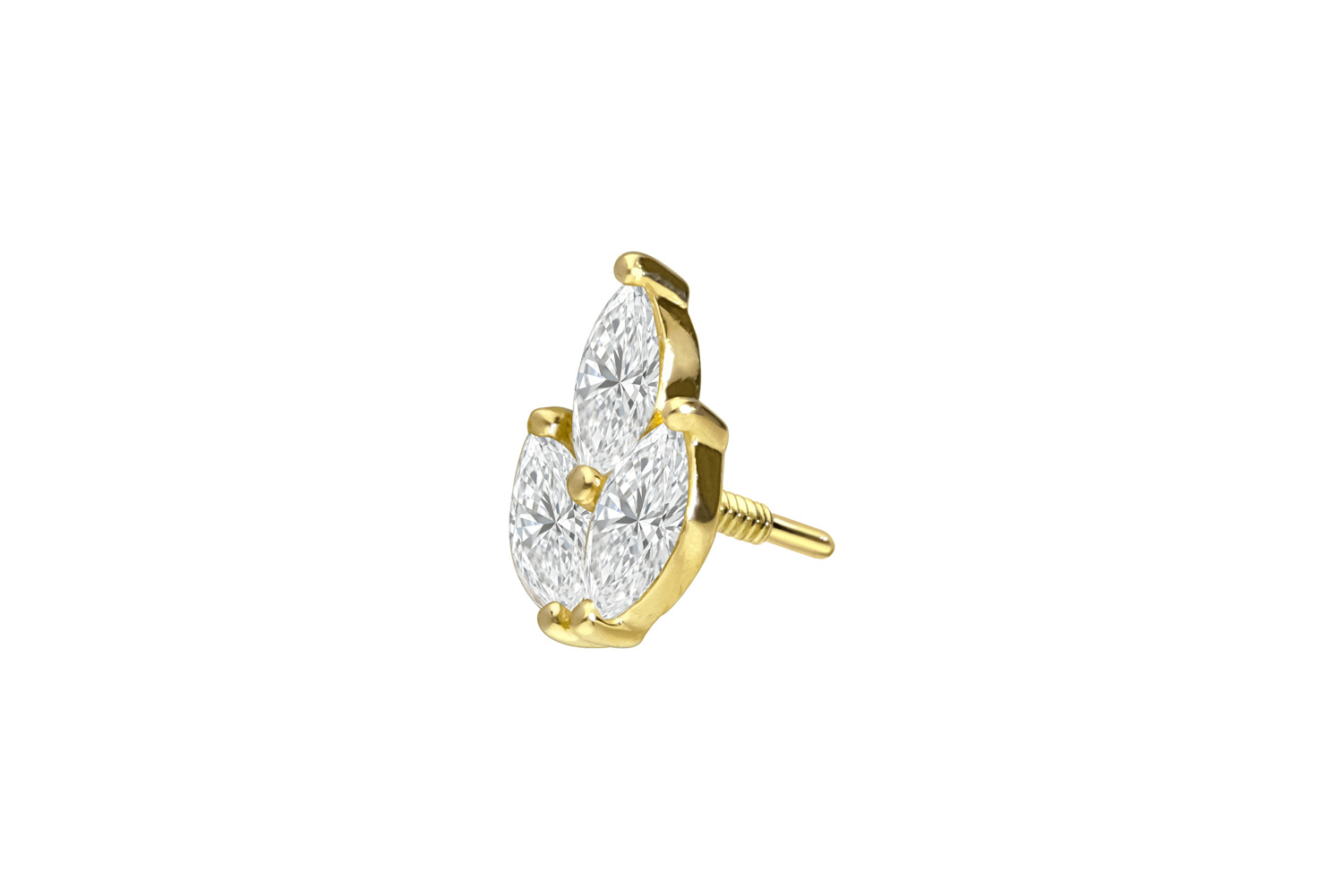 18 Karat Gold Schraubaufsatz mit Außengewinde DIAMANT-LOTUSBLÜTE