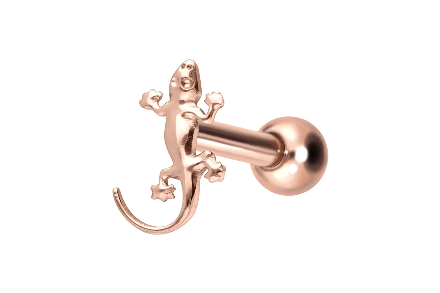 Titanium ear piercing with internal thread GECKO