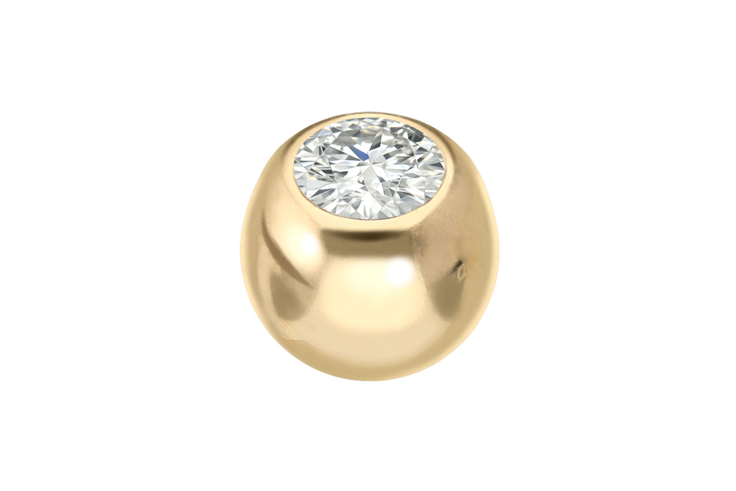 18 carat gold screw-in ball DIAMOND