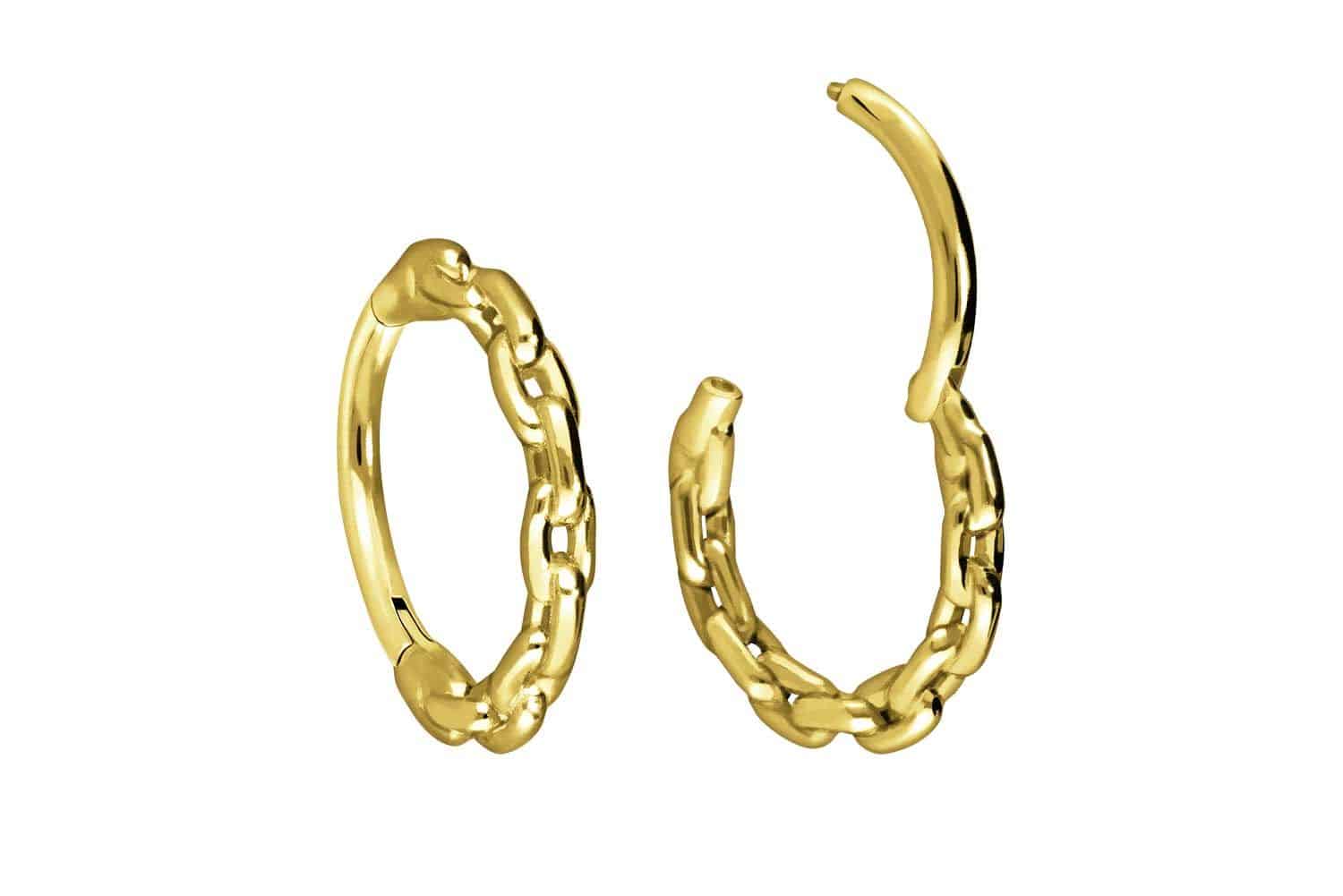 18 carat gold segment ring clicker CHAIN DESIGN