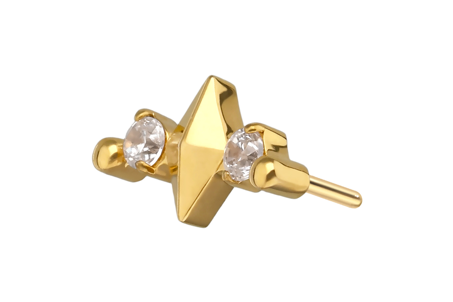 Titanium attachment with push pin RHOMBUS + 2 CRYSTALS