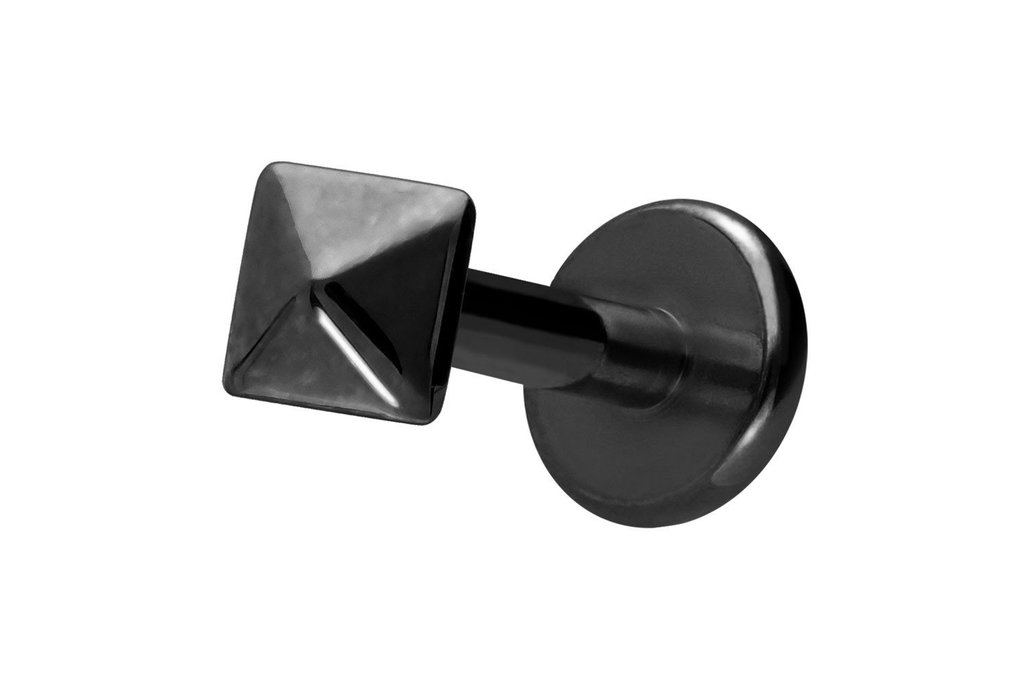 Titanium labret with internal thread PYRAMID