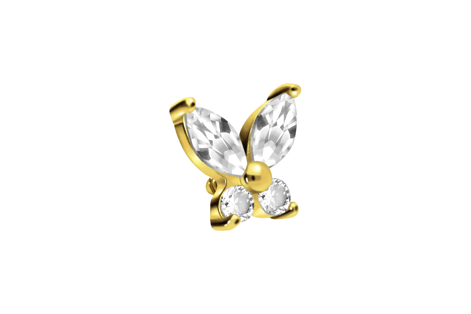 Titan Schraubaufsatz mit Außengewinde KRISTALLSCHMETTERLING Titan Schraubaufsatz mit Außengewinde KRISTALLSCHMETTERLING