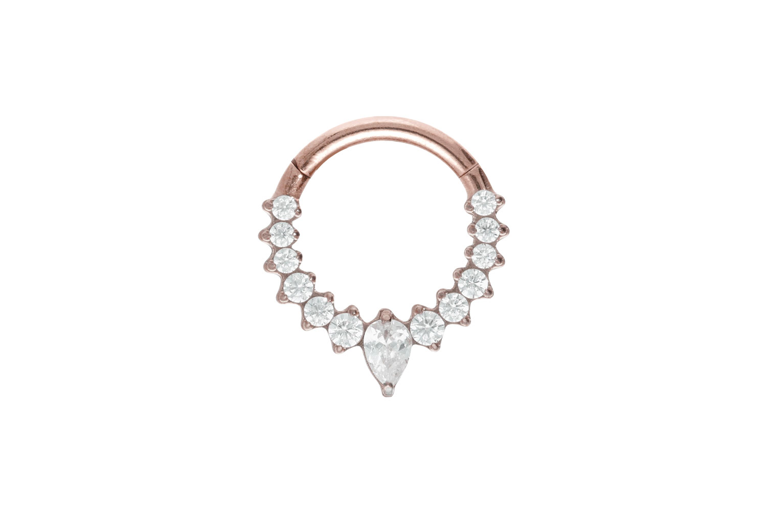 Titanium segment ring clicker SETTED CRYSTALS