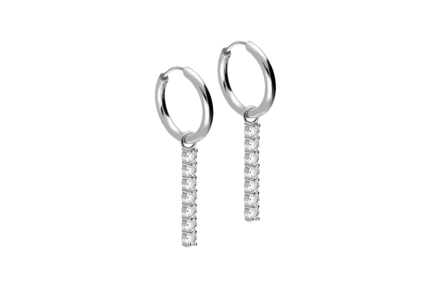 Surgical steel ear clicker creoles CRYSTAL BAR