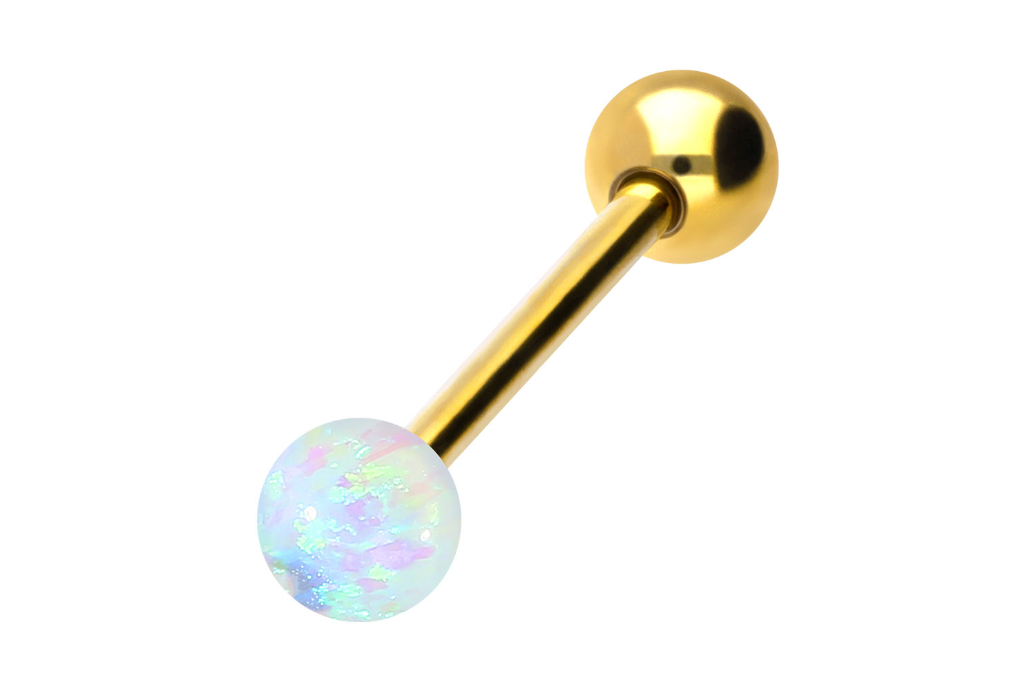 Titanium barbell SYNTHETIC OPAL + TITANIUM BALL
