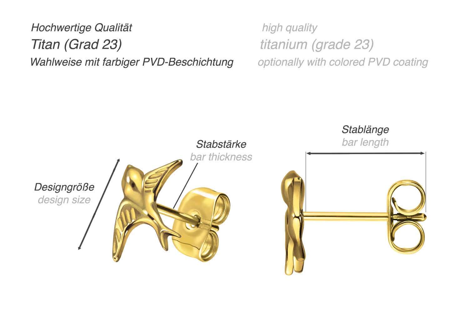 Titan Ohrstecker SCHWALBE