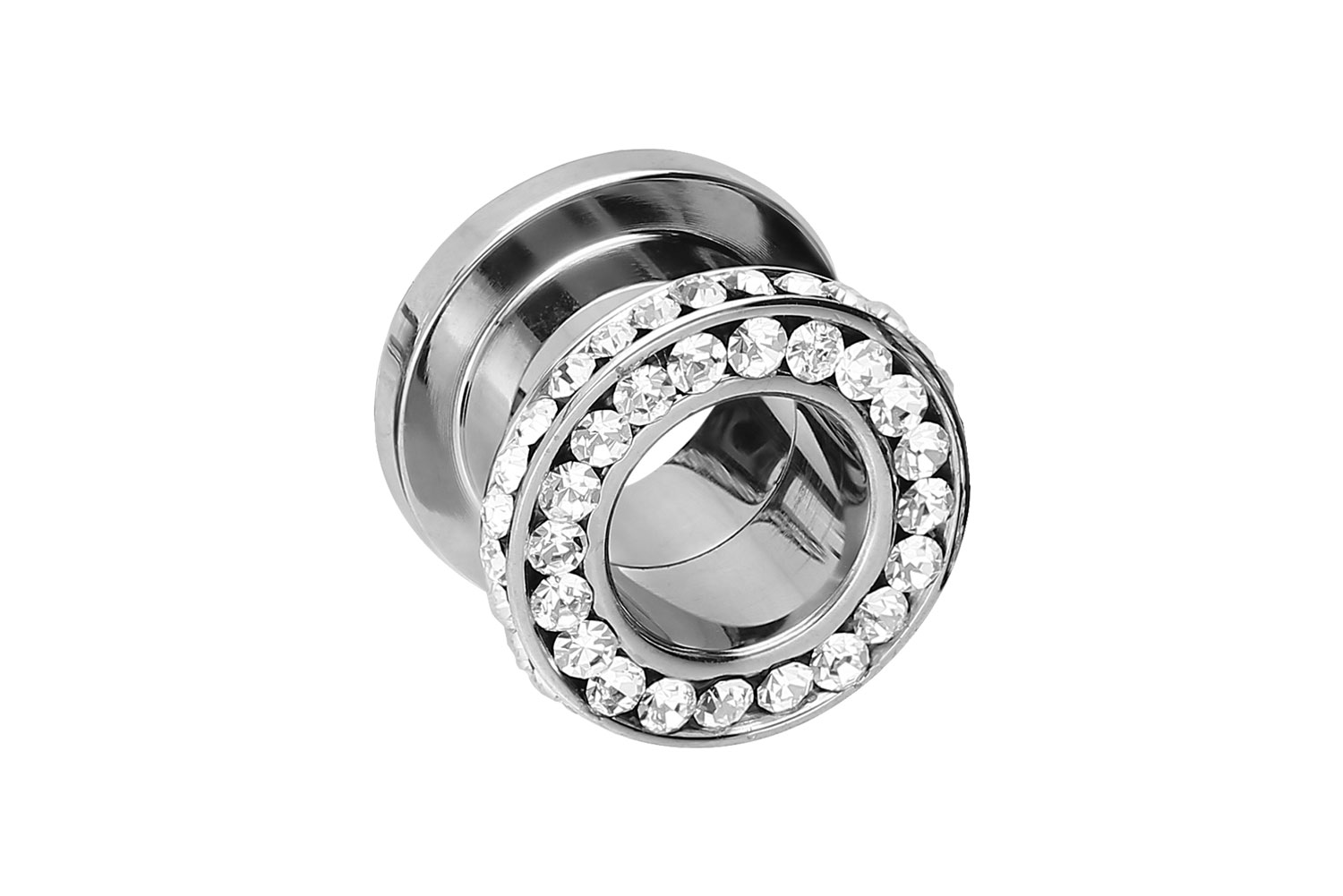 Chirurgenstahl Tunnel DOPPEL-KRISTALLRAND ++SALE++