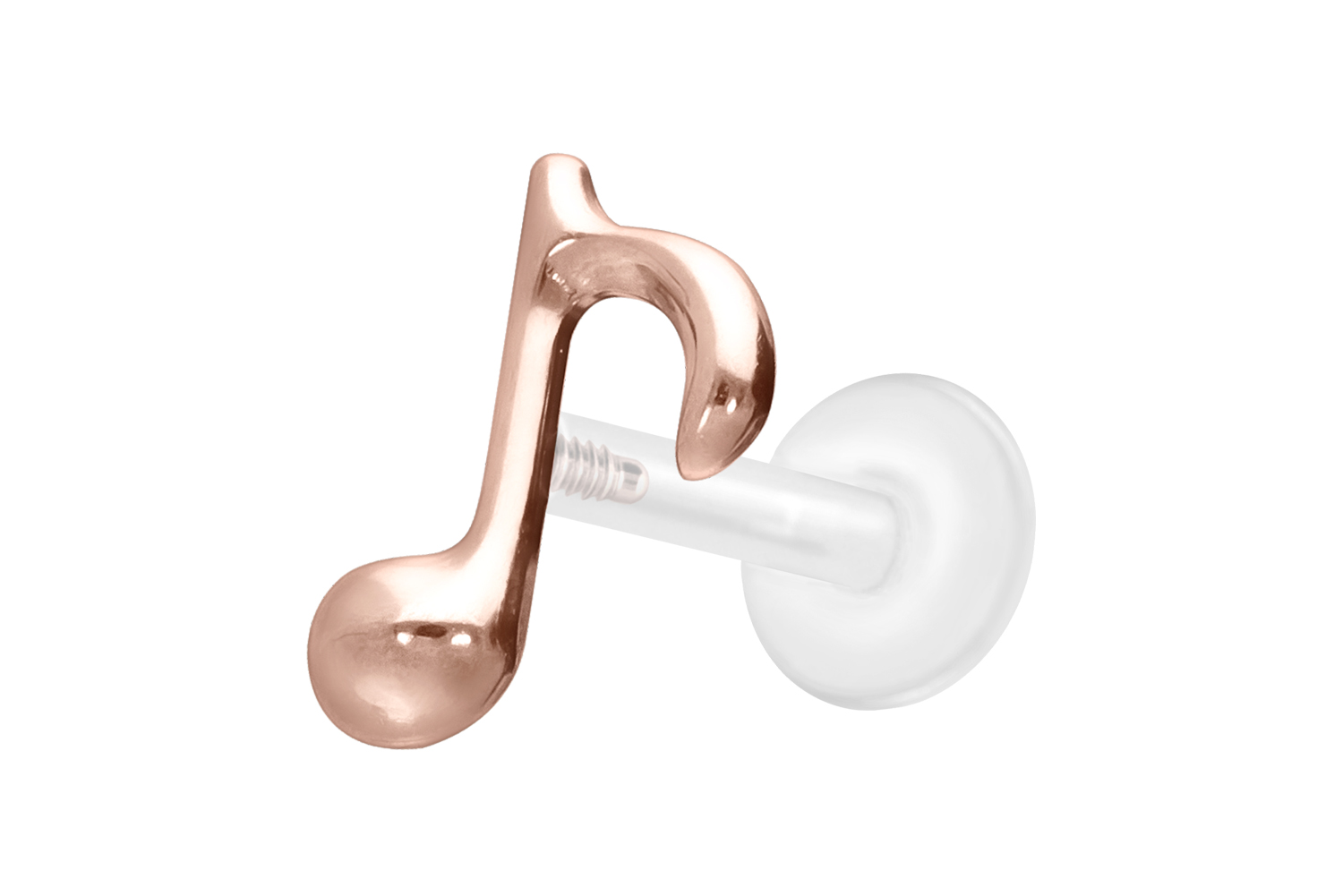 PTFE labret with internal thread + titanium attachment EIGHTH NOTE