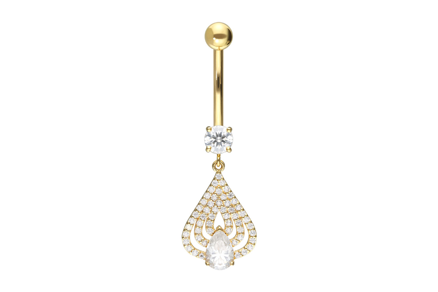 18 carat gold bananabell MOISSANITE PENDANT