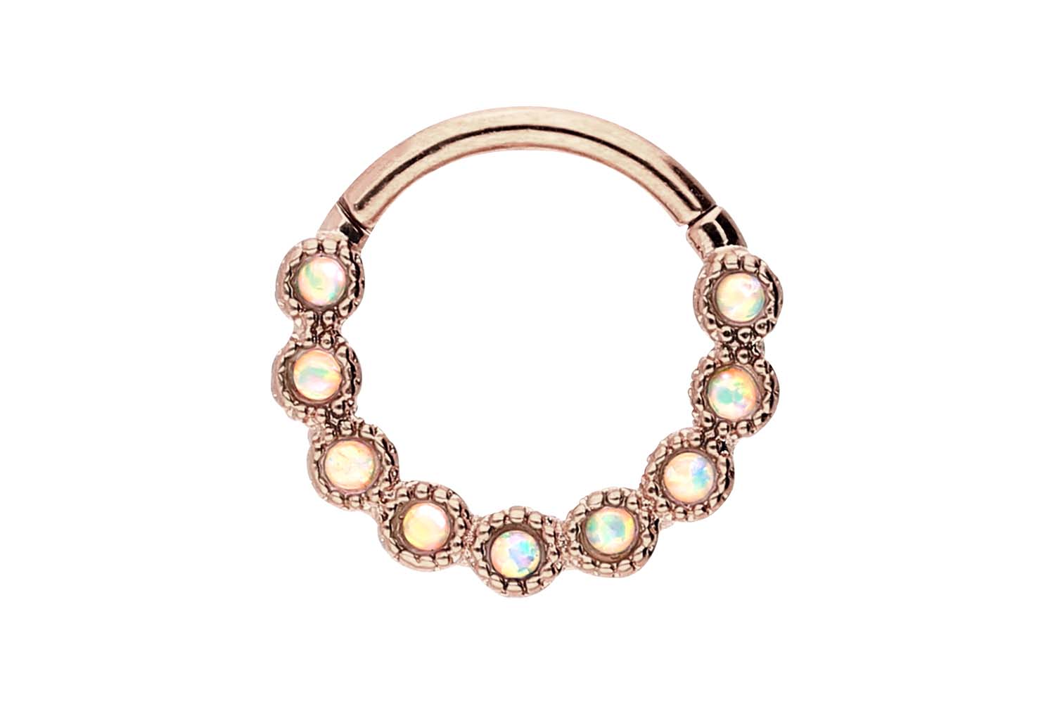 Chirurgenstahl Segmentring Clicker 9 SYNTHETISCHE OPALE ++SALE++