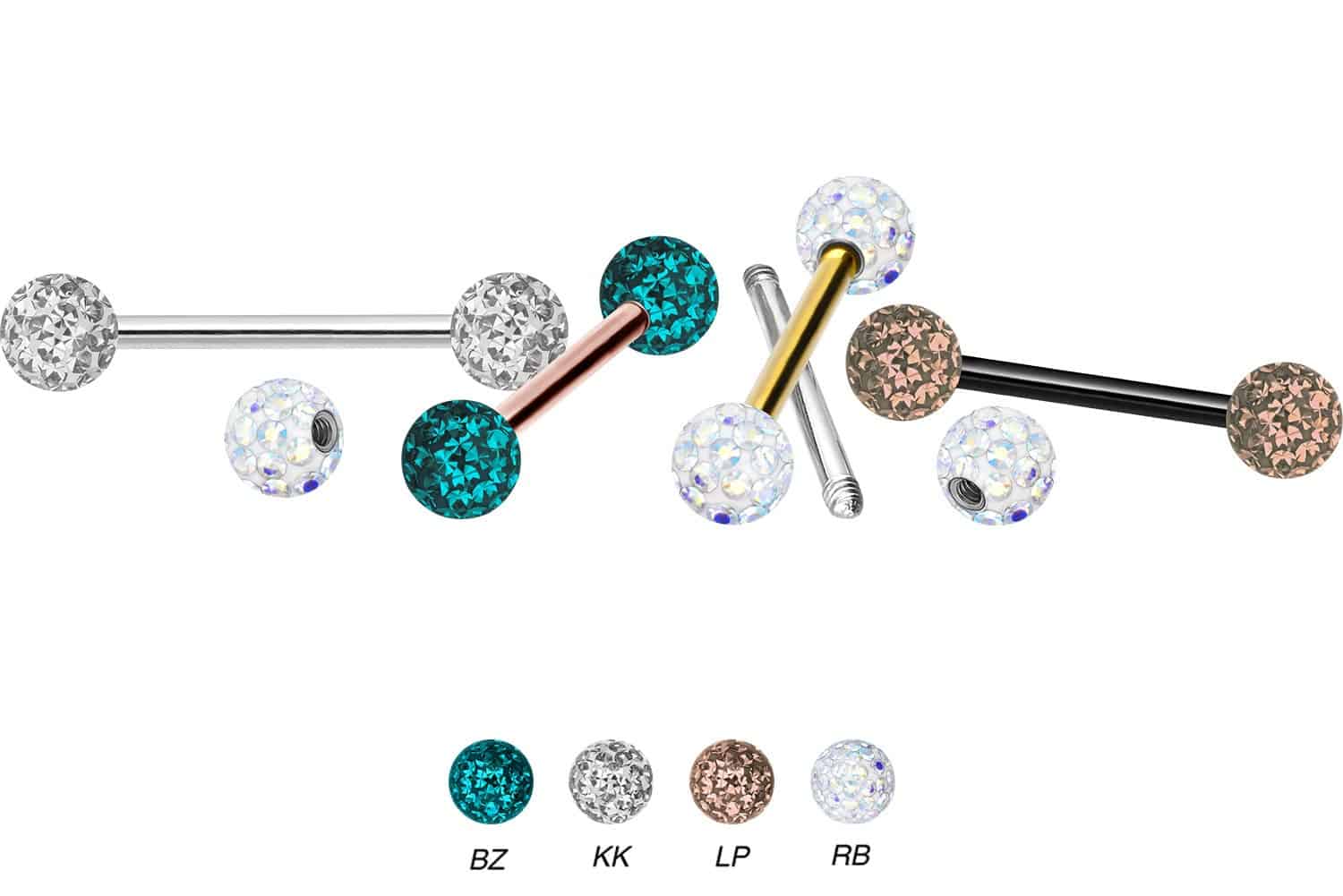 Surgical steel barbell EPOXY BALLS