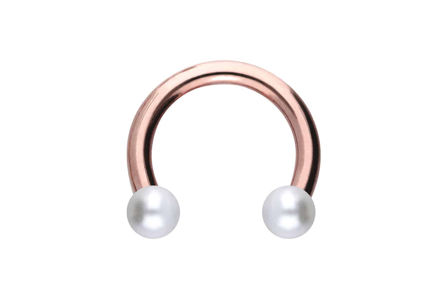 Titanium circular barbell SYNTHETIC PEARLS