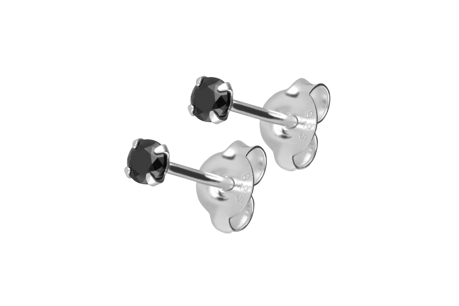 925er Silber Ohrstecker RUNDER KRISTALL ++SALE++