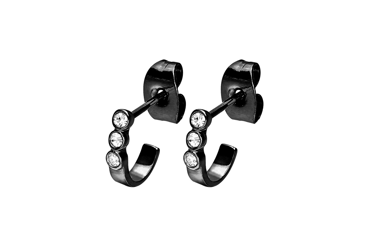 Chirurgenstahl Ohrstecker DREI KLEINE KRISTALLE ++SALE++