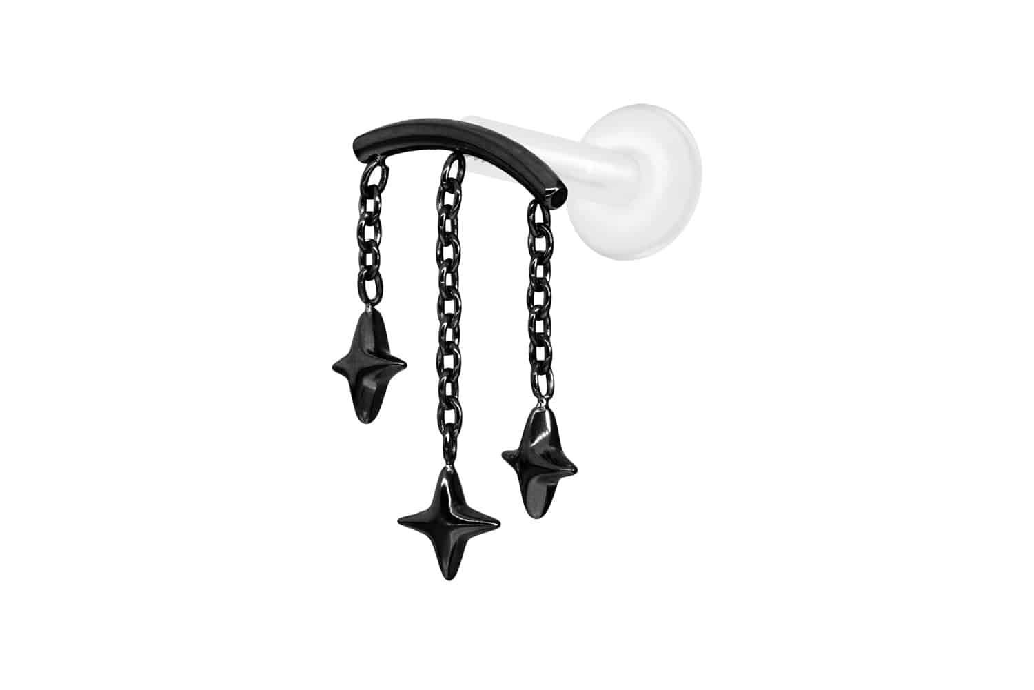 PTFE labret with internal thread + titanium attachment ARCH + 3 STARS