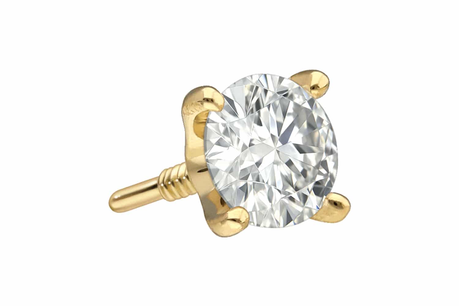 18 carat gold screw-in attachment with external thread DIAMOND