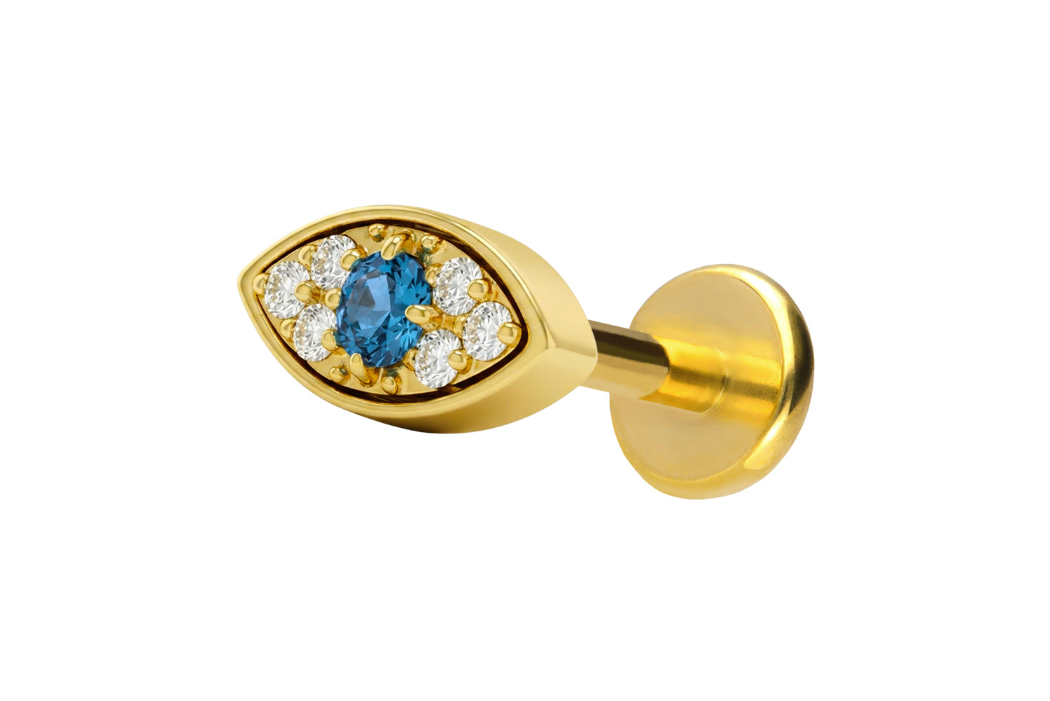 Titanium labret with push fit CRYSTAL EYE