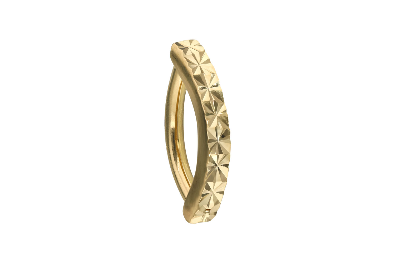 14/18 Karat Gold Bauchnabelclicker BOGEN + DIAMANTMUSTER