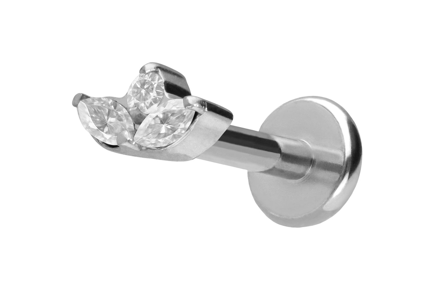 Titanium labret with push fit LOTUS BLOSSOM