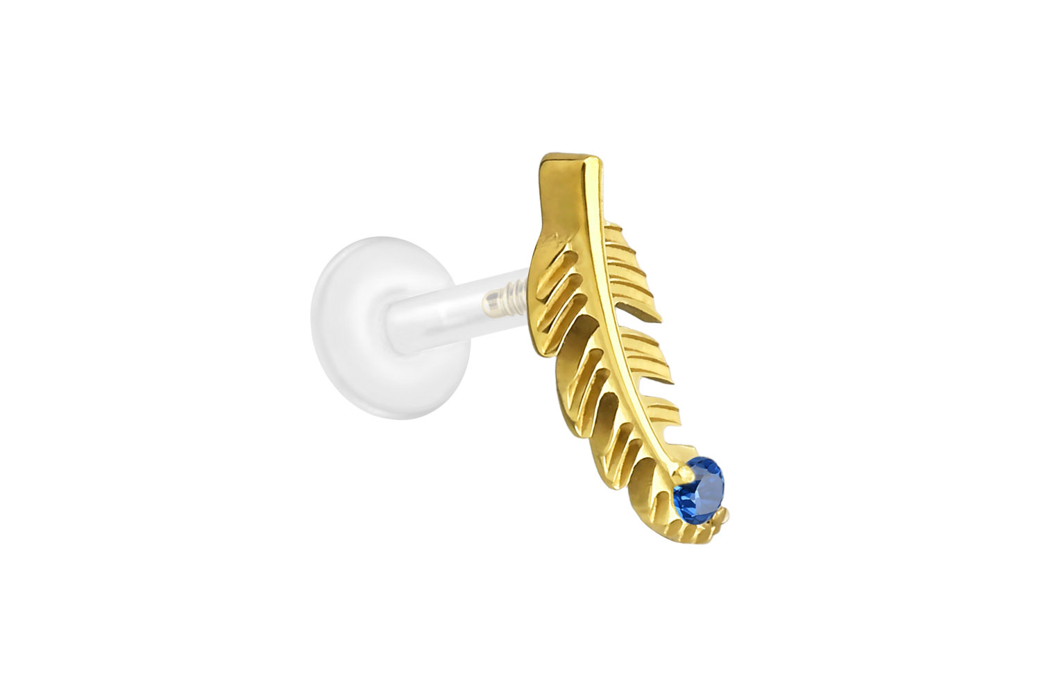 PTFE Labret mit Innengewinde + Titan-Aufsatz FEDER
