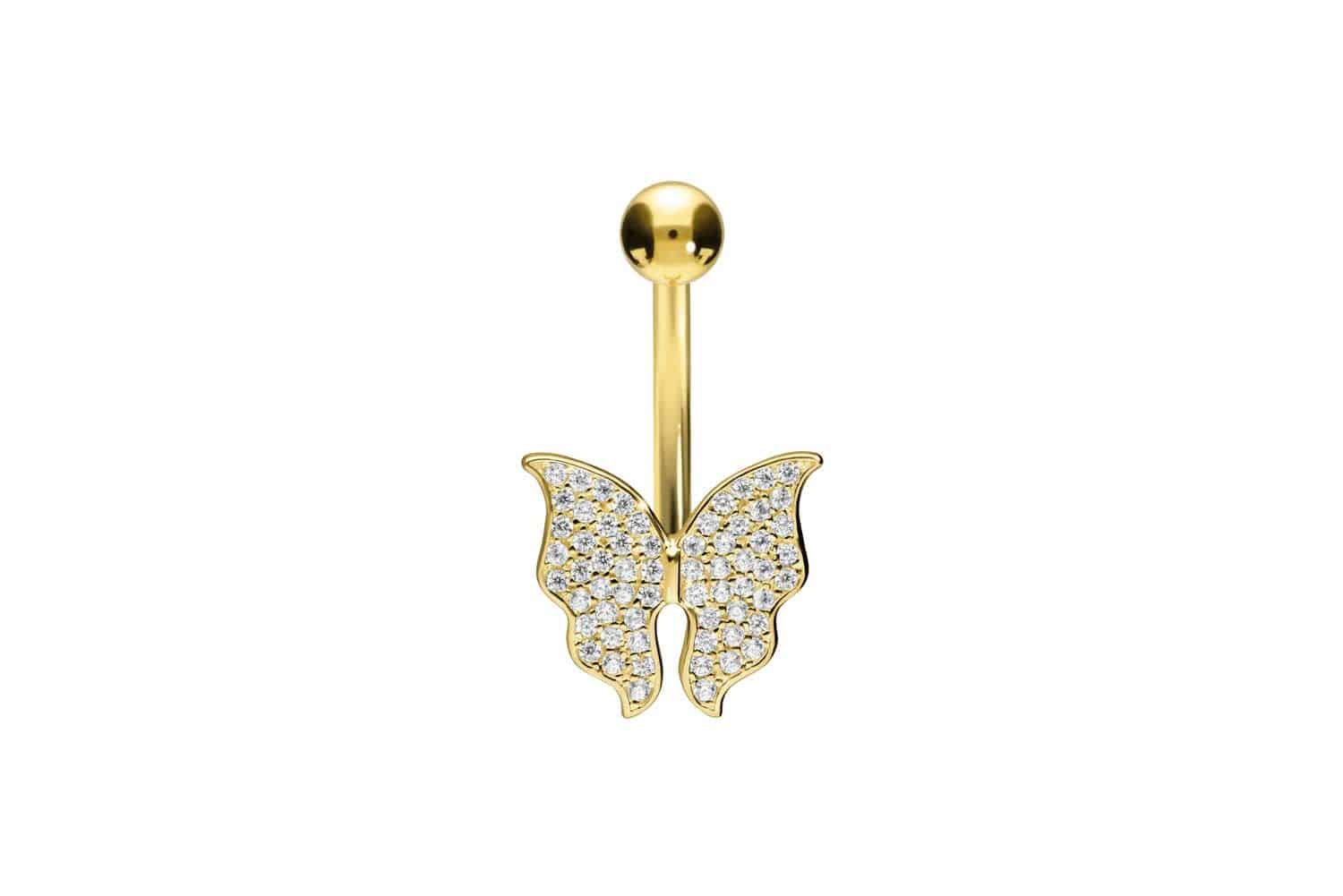 18 carat gold bananabell CRYSTAL BUTTERFLY
