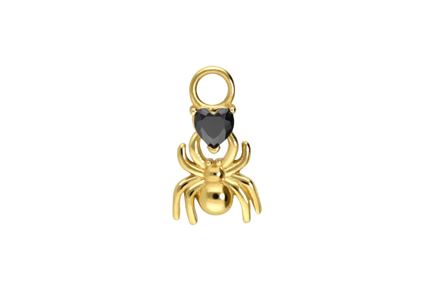 Chirurgenstahl Anhänger für Clicker SPINNE + KRISTALLHERZ