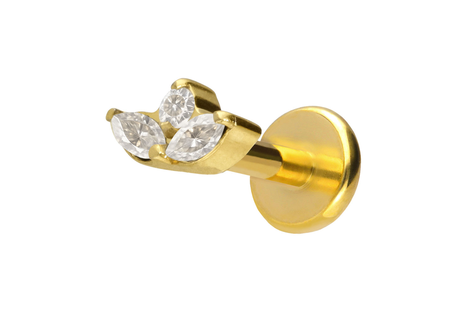 Titanium labret with push fit LOTUS BLOSSOM