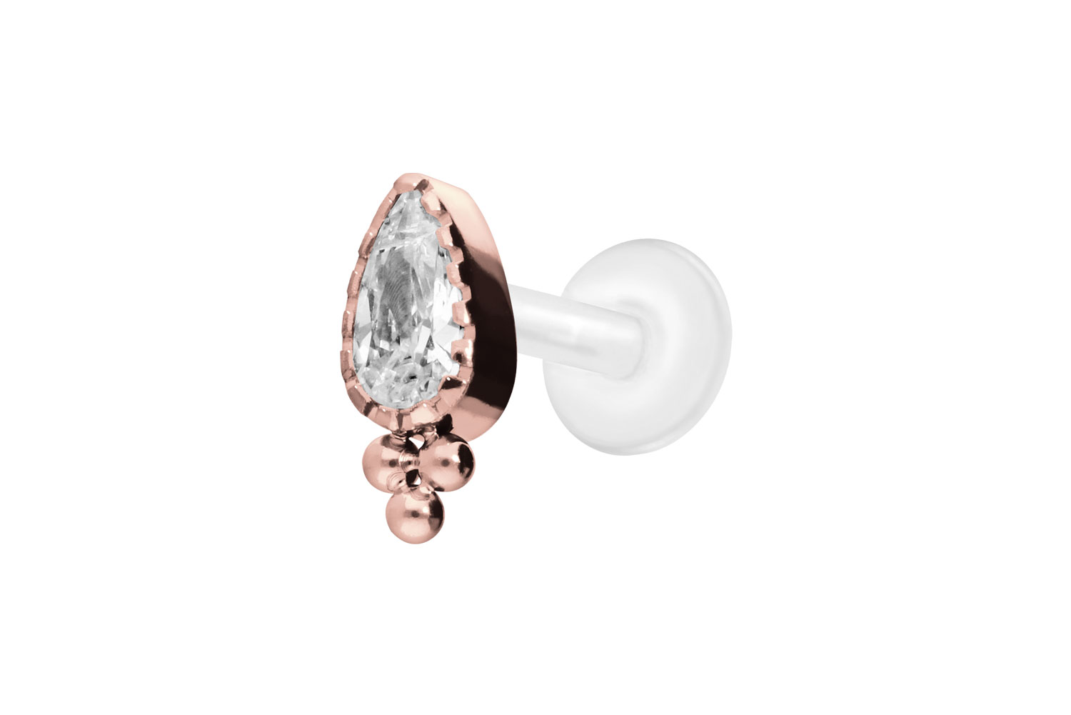 PIERCINGLINE Piercing Stecker PTFE Labret mit Innengewinde + Titan-Aufsatz - Bild 12 von 41