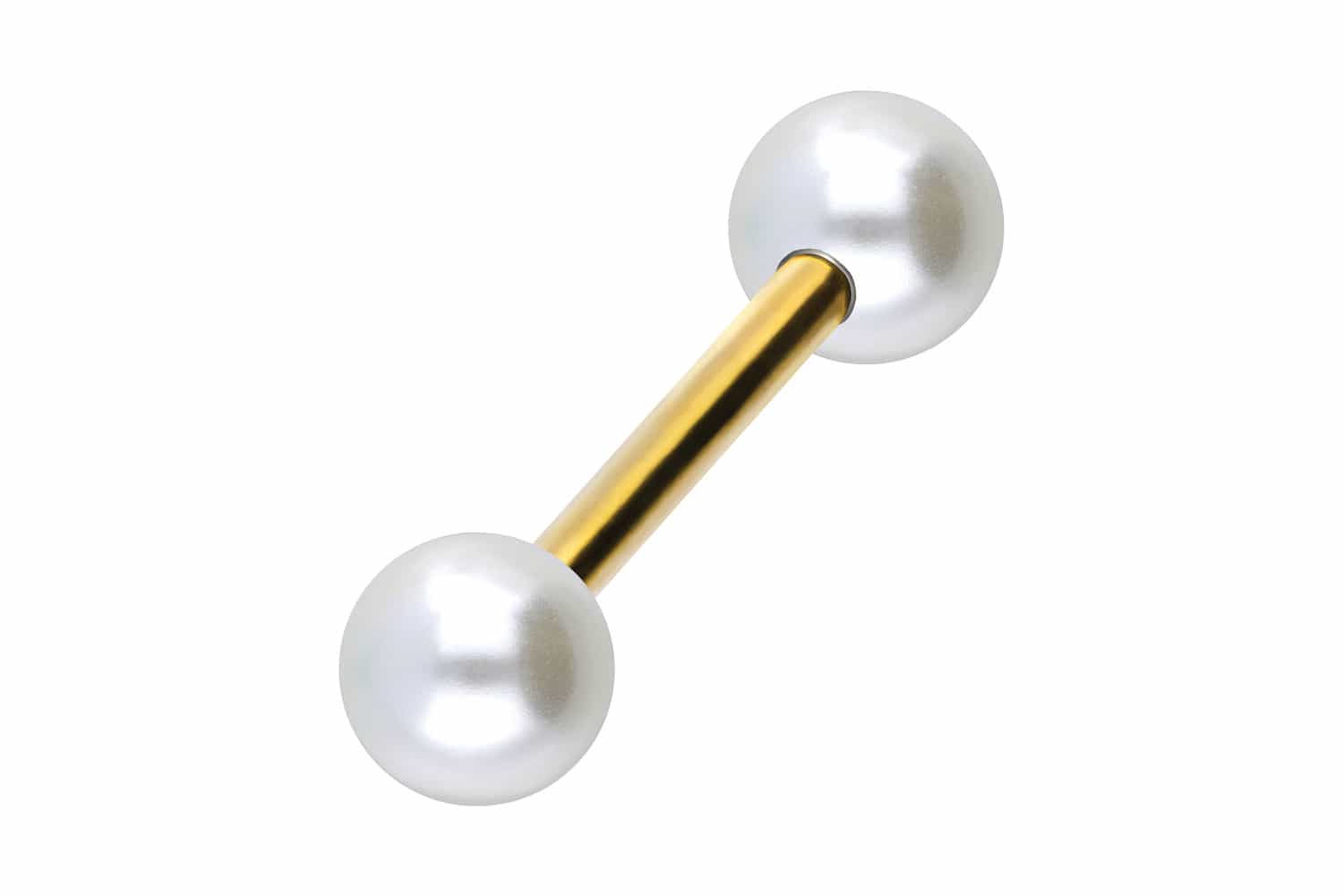 Titanium barbell SYNTHETIC PEARLS