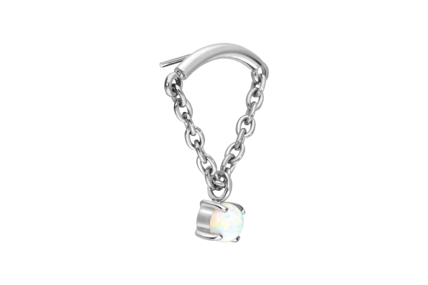 Titannium attachment with push pin ARCH + CHAIN + SYNTHETIC OPAL