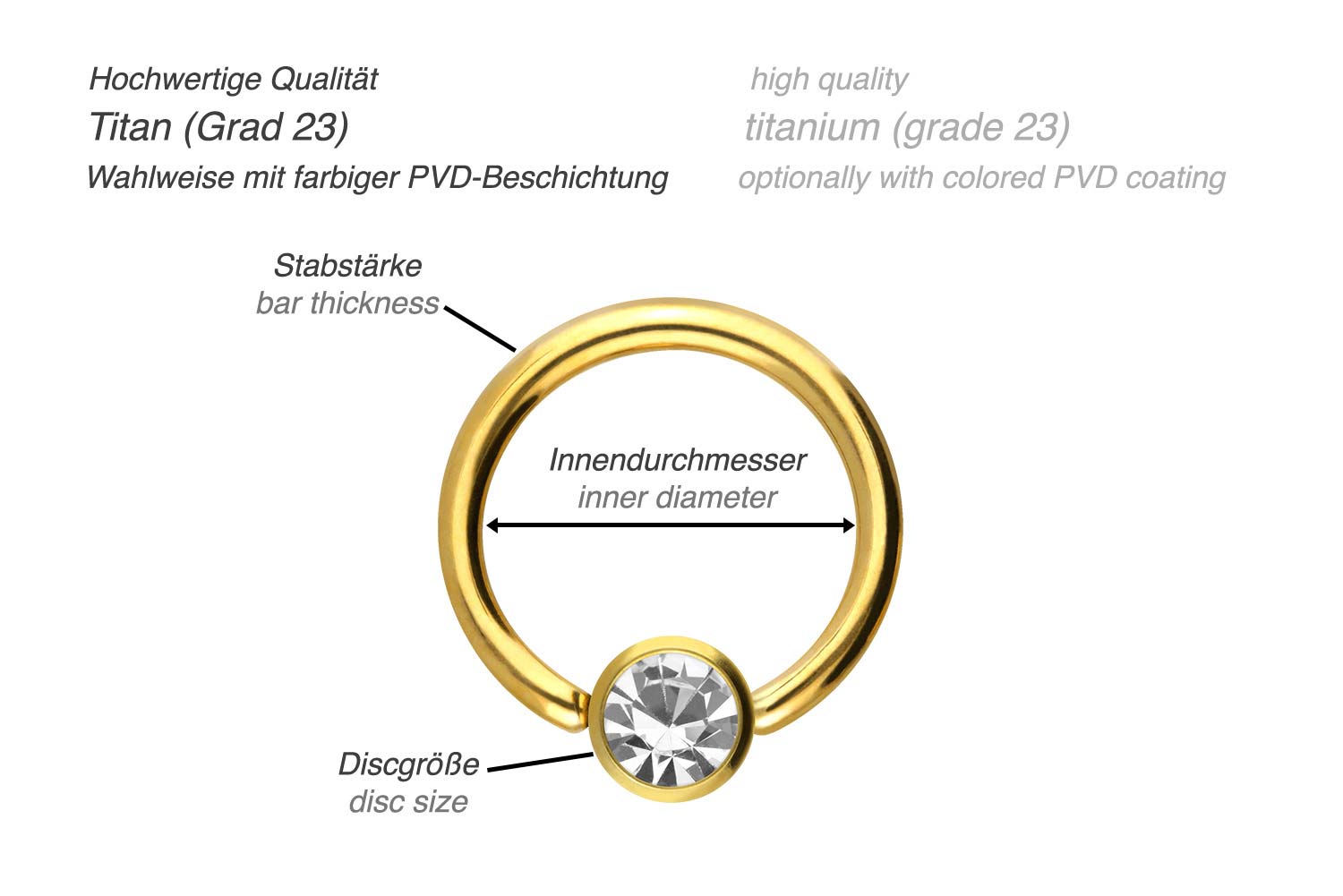 Titan Klemmkugelring DISC + KRISTALL