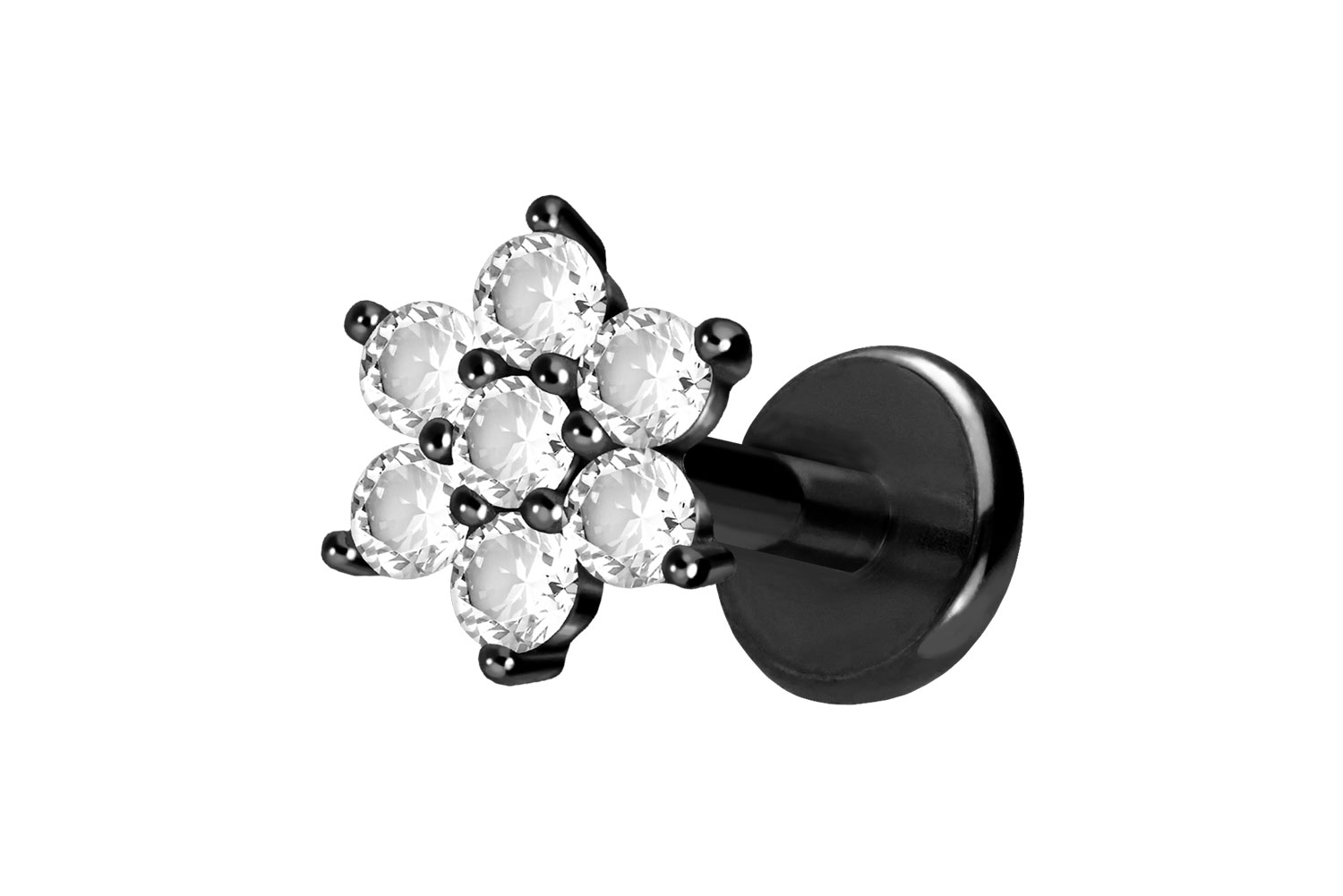 Titan Labret mit Push Fit KRISTALLBLUME