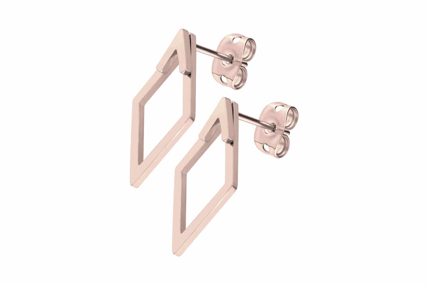 Titanium ear studs RHOMBUS
