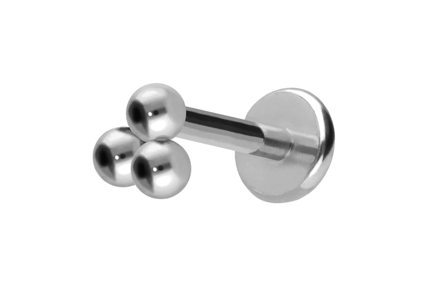 Titanium labret with push fit 3 BALLS