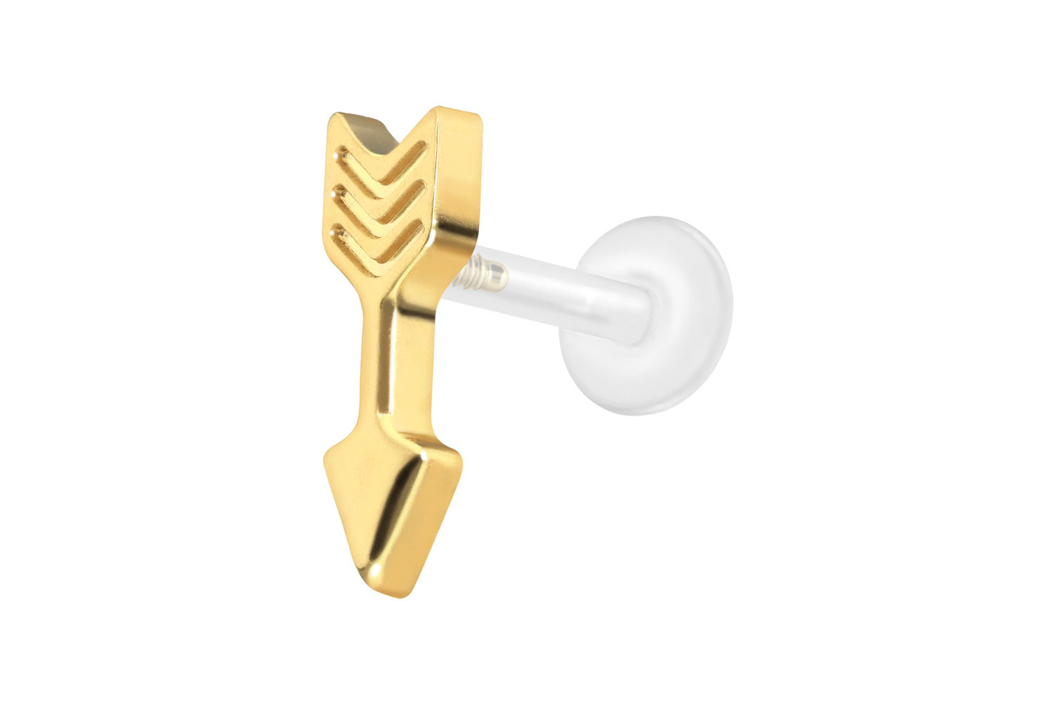 PTFE labret with internal thread + titanium attachment ARROW