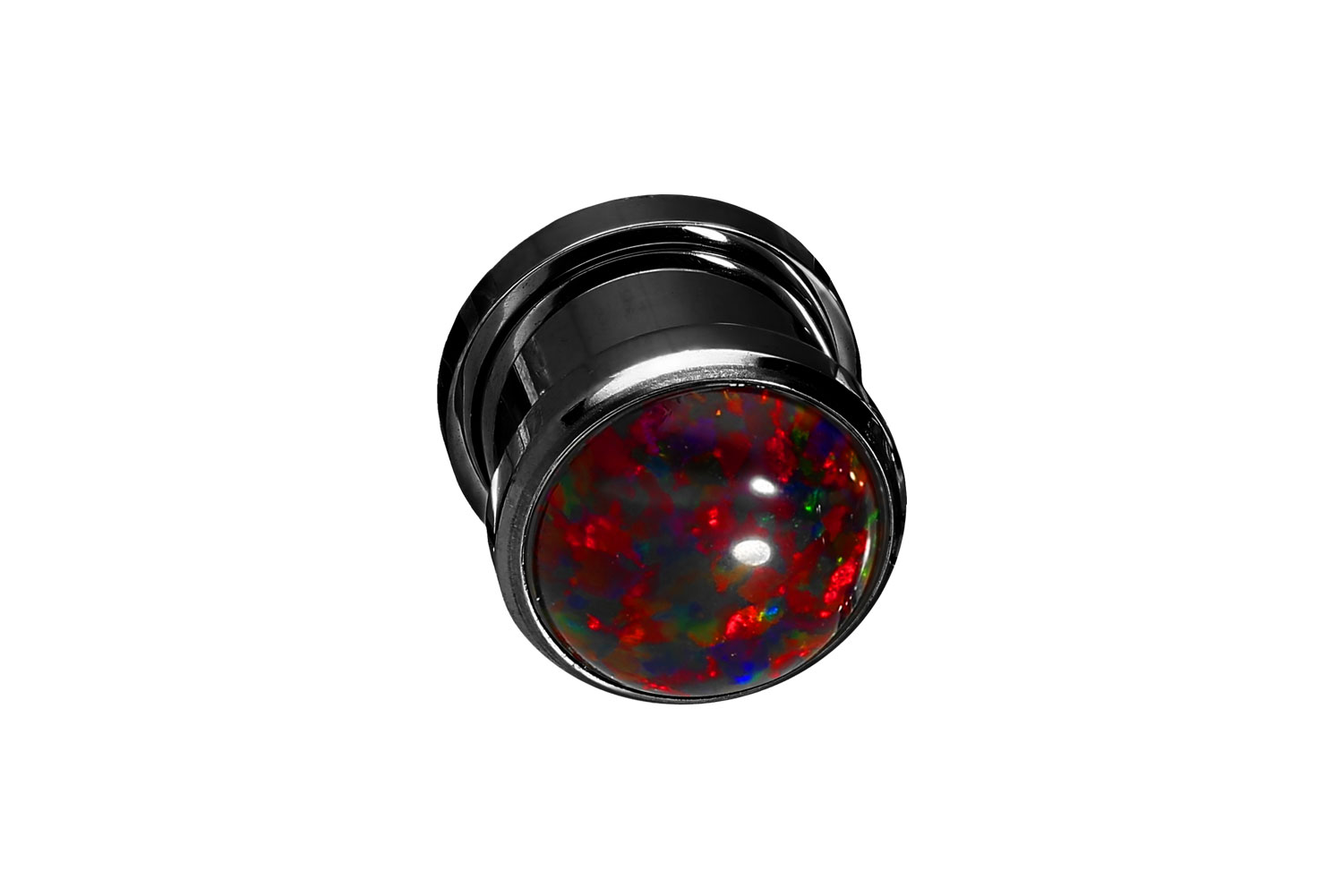 Surgical steel plug SYNTHETIC OPAL ++SALE++