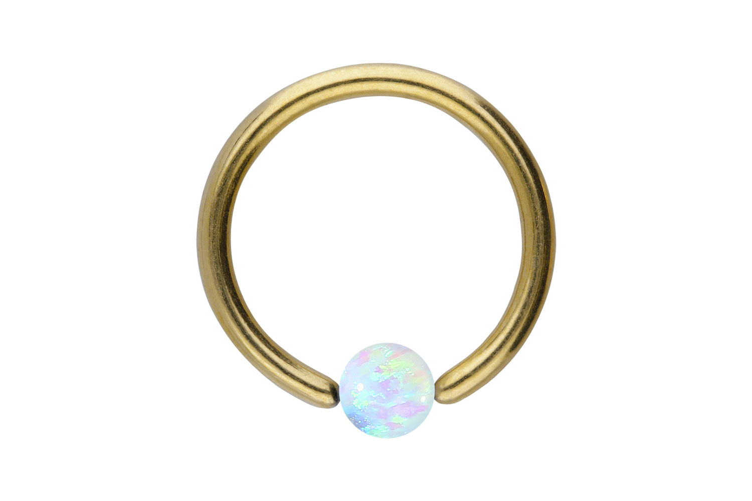 Titanium ball closure ring SYNTHETIC OPAL