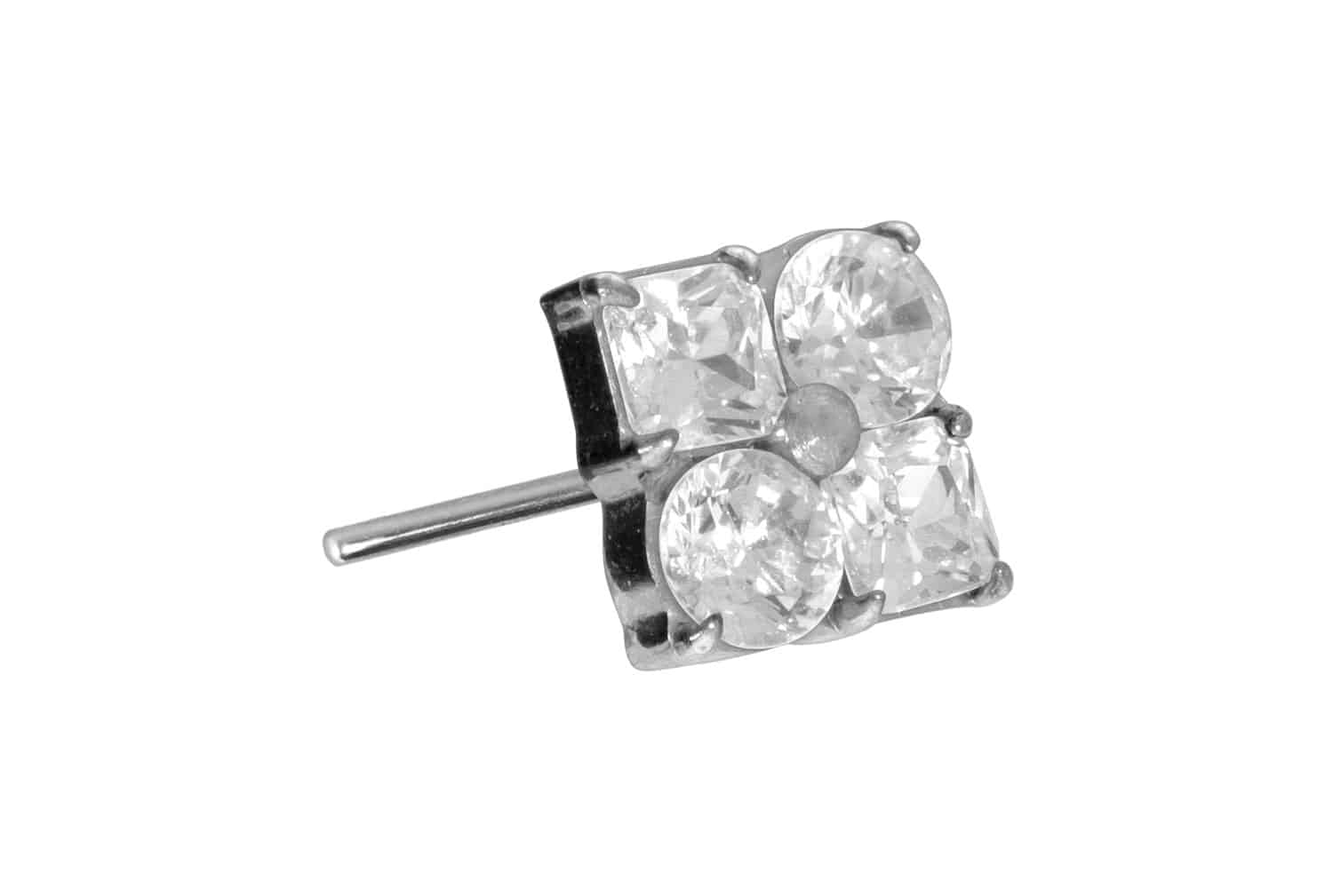 Titanium attachment with push pin CRYSTAL FLOWER