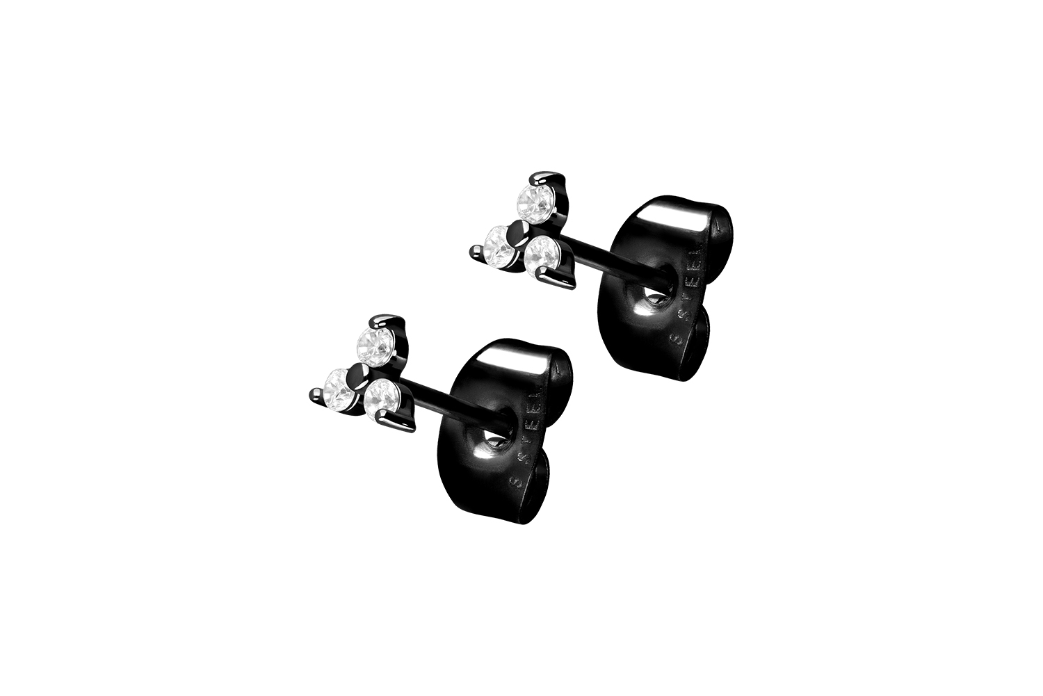 Surgical steel ear studs CRYSTAL FLOWER