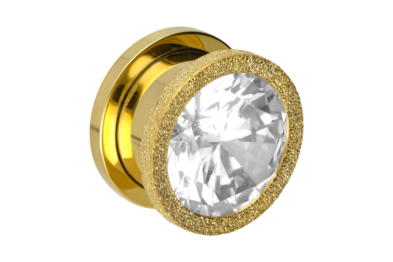 Surgical steel plug BIG CRYSTAL + DIAMOND LOOK ++SALE++
