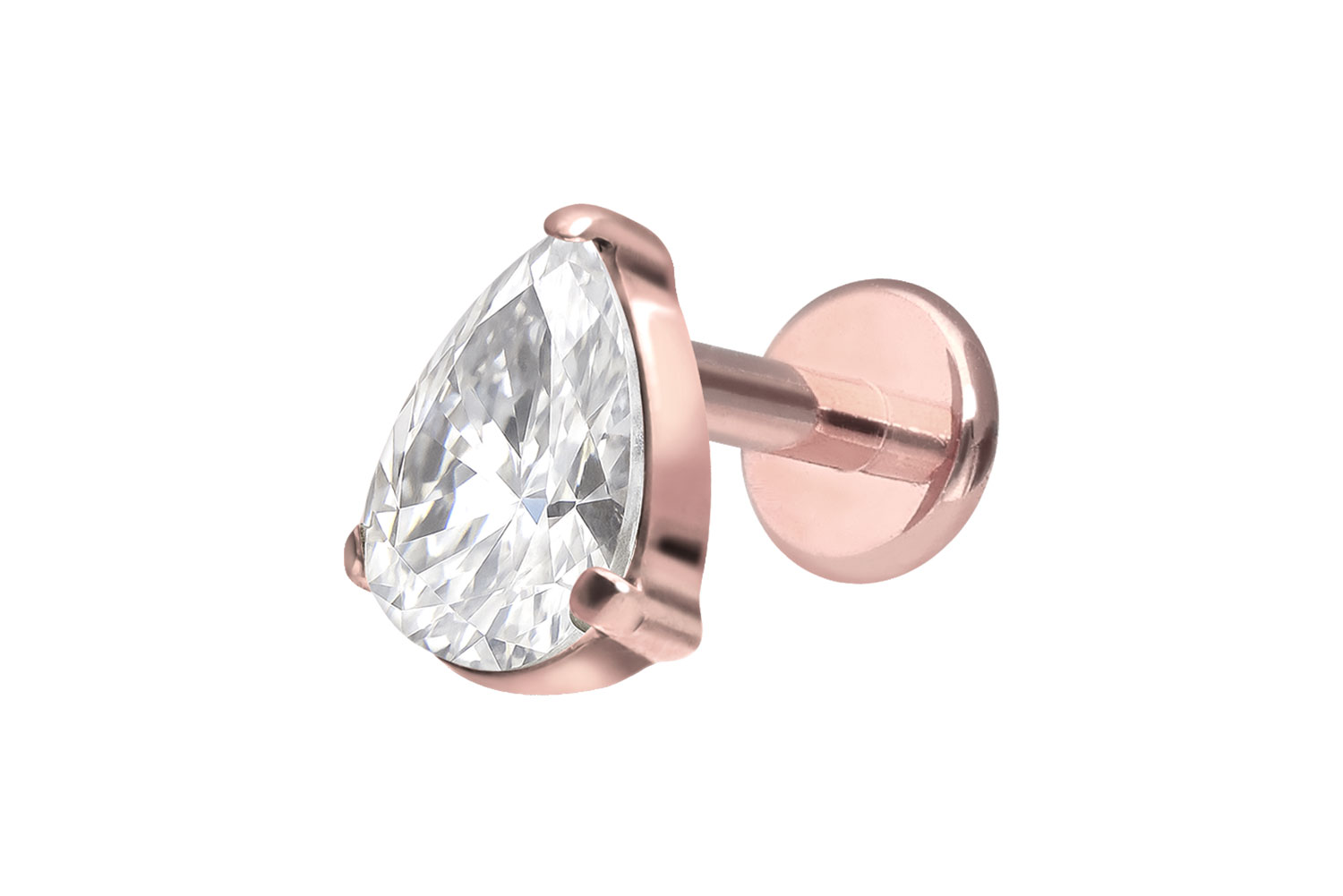 Premium titanium labret with internal thread CRYSTAL DROP