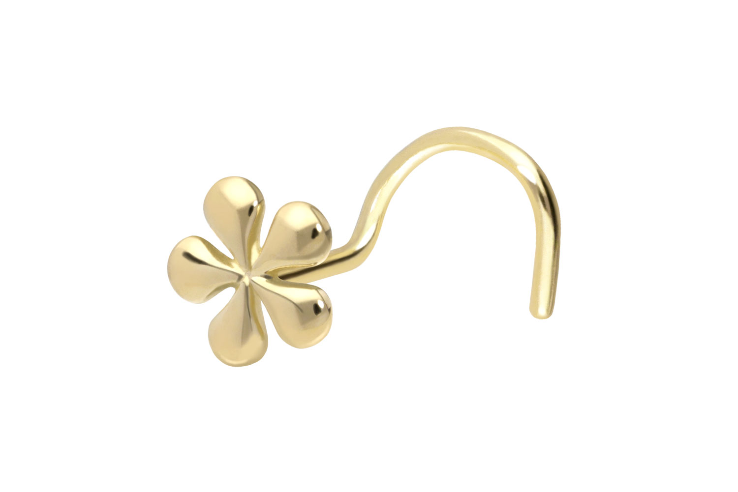 14/18 carat gold nose stud spiral FLOWER